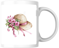 Thumbnail for Floral Straw Hat Mug | Watercolor Spring Bonnet Coffee Mug | Garden Lover Gift