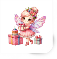 Thumbnail for Birthday Fairy Sticker | Cute Watercolor Pixie Vinyl Decal | Girls Party Gift