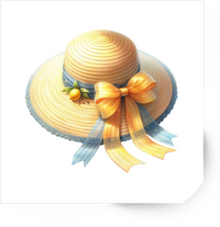 Thumbnail for Summer Straw Hat Sticker | Watercolor Lemon Sun Hat Vinyl Decal | Beach Vacation Gift