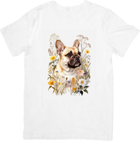 Thumbnail for French Bulldog Wildflower T-Shirt | Watercolor Frenchie Portrait Graphic Tee | Dog Mom Gift