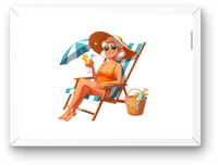 Thumbnail for Beach Chair Lady Wall Art | Retro Vacation Cocktail Print | Funny Summer Gift