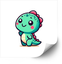 Thumbnail for Kawaii Baby Dinosaur Sticker | Cute Green Dino Vinyl Decal | Kids Cartoon Gift