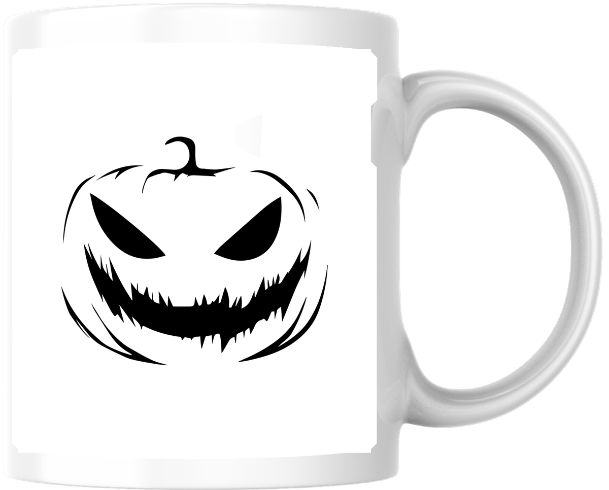 Scary Pumpkin Face Mug | Halloween Jack-O-Lantern Coffee Mug | Spooky Season Gift