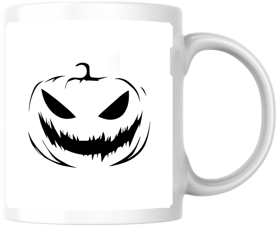 Scary Pumpkin Face Mug | Halloween Jack-O-Lantern Coffee Mug | Spooky Season Gift