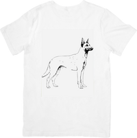 Thumbnail for Belgian Malinois T-Shirt | Line Art Dog Portrait Graphic Tee | Dog Lover Owner Gift