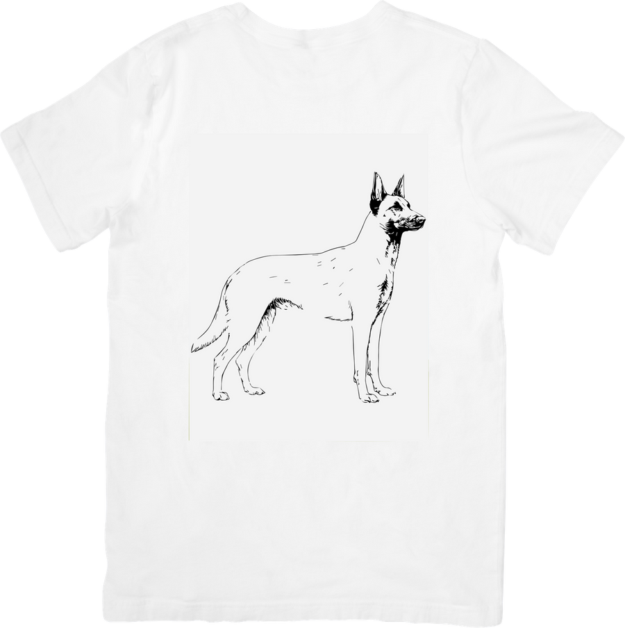 Belgian Malinois T-Shirt | Line Art Dog Portrait Graphic Tee | Dog Lover Owner Gift