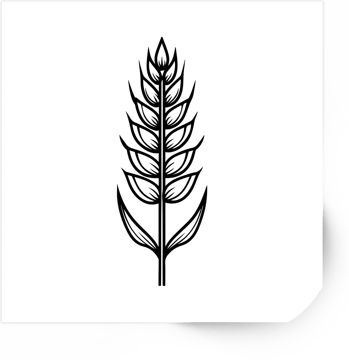 Wheat Stalk Sticker | Minimalist Line Art Grain Vinyl Decal | Farmhouse Nature Gift