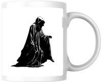 Thumbnail for Hooded Cloaked Figure Mug | Dark Gothic Silhouette Coffee Mug | Mystic Horror Gift