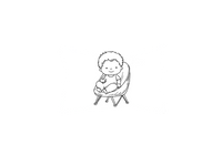 Thumbnail for Sketched Baby In Chair Throw Pillow | Minimal Line Art Decorative Pillow | Nursery Gift