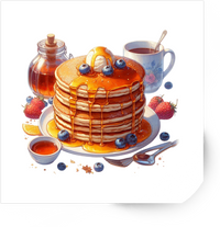Thumbnail for Pancake Stack Sticker | Watercolor Breakfast Vinyl Decal | Foodie Brunch Gift
