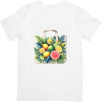 Thumbnail for Citrus Tote Bag T-Shirt | Watercolor Lemon Grapefruit Graphic Tee | Summer Fruit Gift