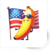 Thumbnail for Patriotic Banana Sticker | American Flag Sunglasses Vinyl Decal | Funny 4th of July Gift