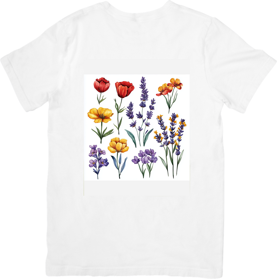 Watercolor Wildflower T-Shirt | Botanical Floral Graphic Tee | Nature Lover Gift