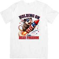 Thumbnail for Patriotic Opossum T-Shirt | Firework Rocket 4th of July Graphic Tee | Funny America Gift