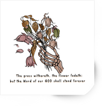 Thumbnail for Skeleton Hand Flowers Sticker | Bible Verse Gothic Vinyl Decal | Christian Faith Gift