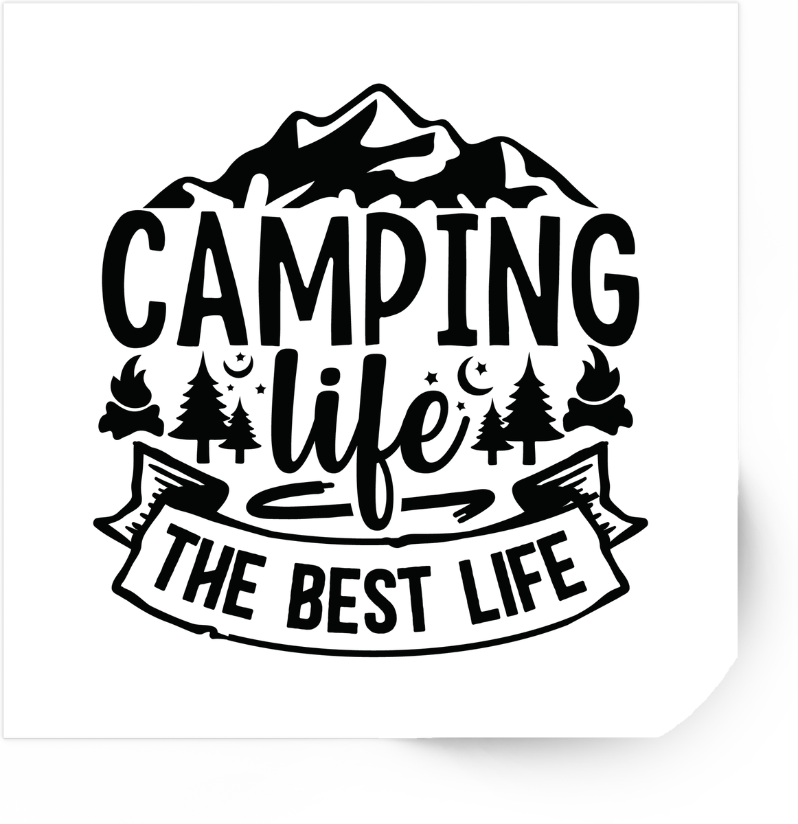 Camping Life Sticker | Mountain Adventure Vinyl Decal | Outdoor Camper Gift