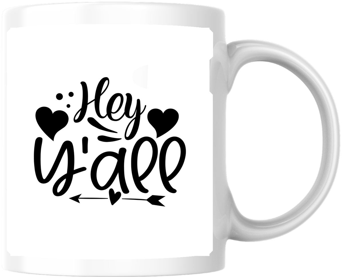 Hey Y'all Mug | Southern Hand-Lettered Coffee Mug | Country Charm Gift