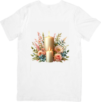 Thumbnail for Floral Candle T-Shirt | Watercolor Candles & Flowers Graphic Tee | Cozy Aesthetic Gift