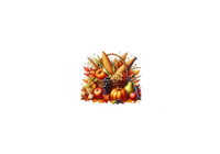 Thumbnail for Autumn Harvest Basket Throw Pillow | Cornucopia Decorative Pillow | Thanksgiving Gift