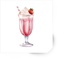 Thumbnail for Strawberry Milkshake Sticker | Watercolor Dessert Vinyl Decal | Sweet Treat Gift