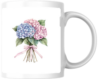 Thumbnail for Hydrangea Bouquet Mug | Watercolor Pink Blue Floral Coffee Mug | Flower Lover Gift