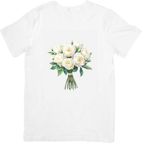 Thumbnail for White Rose Bouquet T-Shirt | Watercolor Floral Graphic Tee | Wedding Bridal Gift