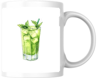 Thumbnail for Iced Matcha Drink Mug | Watercolor Green Mint Beverage Coffee Mug | Matcha Lover Gift