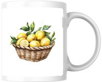 Thumbnail for Lemon Basket Mug | Watercolor Fresh Lemons Coffee Mug | Farmhouse Kitchen Gift