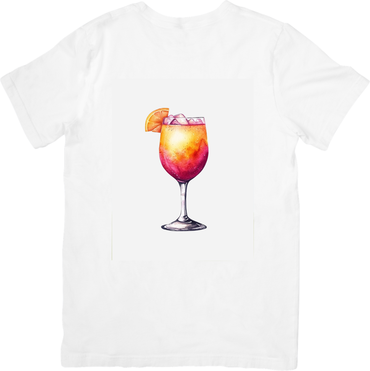 Cocktail Watercolor T-Shirt | Orange Slice Summer Drink Graphic Tee | Happy Hour Gift