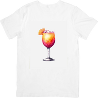 Thumbnail for Cocktail Watercolor T-Shirt | Orange Slice Summer Drink Graphic Tee | Happy Hour Gift