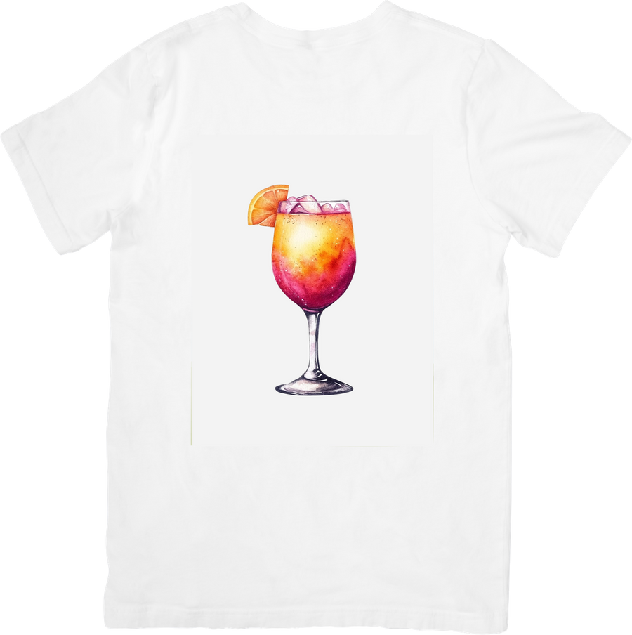 Cocktail Watercolor T-Shirt | Orange Slice Summer Drink Graphic Tee | Happy Hour Gift