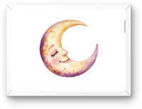 Thumbnail for Sleeping Crescent Moon Wall Art | Watercolor Nursery Print | Baby Room Gift